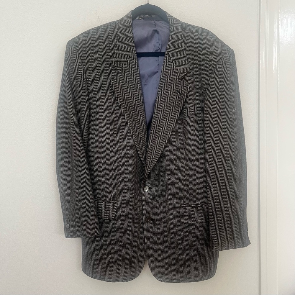 Mens Pure Mongolian Cashmere Sport Coat Blazer Union Alan Lebow Hartz 44” READ